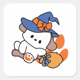 Tass-some Witch in Training - Cute Halloween Hund Fyrkantigt Klistermärke