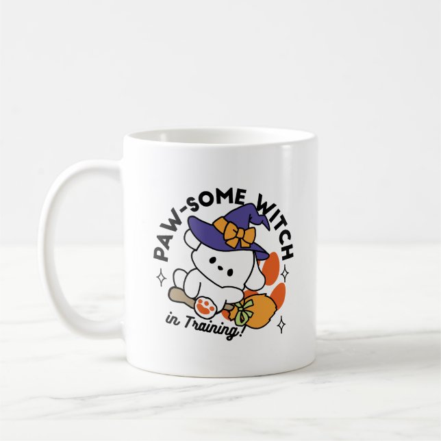 Tass-some Witch in Training - Cute Halloween Hund Kaffemugg (Vänster)