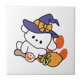Tass-some Witch in Training - Cute Halloween Hund Kakelplatta