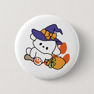 Tass-some Witch in Training - Cute Halloween Hund Knapp