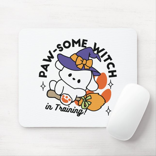 Tass-some Witch in Training - Cute Halloween Hund Musmatta (Med mus)