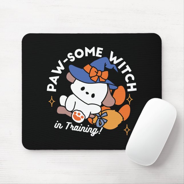 Tass-some Witch in Training - Cute Halloween Hund Musmatta (Med mus)
