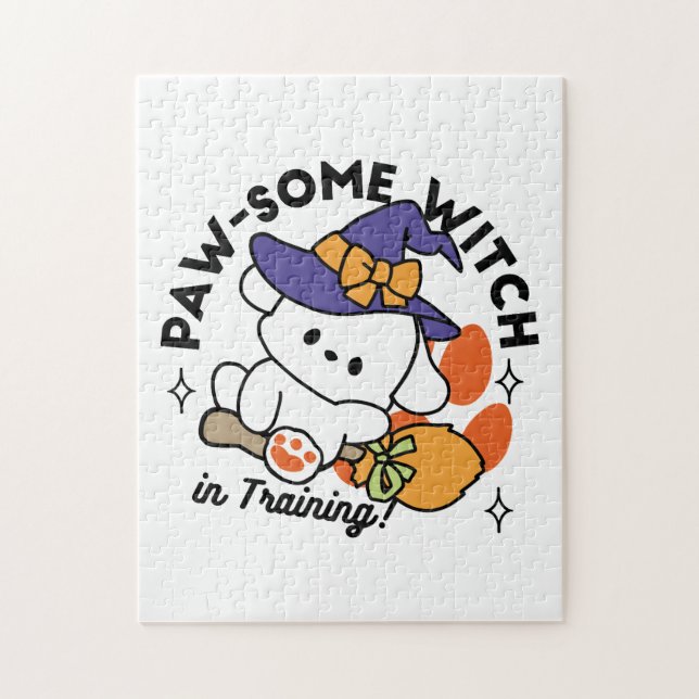 Tass-some Witch in Training - Cute Halloween Hund Pussel (Vertikal)