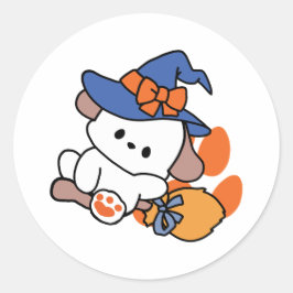 Tass-some Witch in Training - Cute Halloween Hund Runt Klistermärke