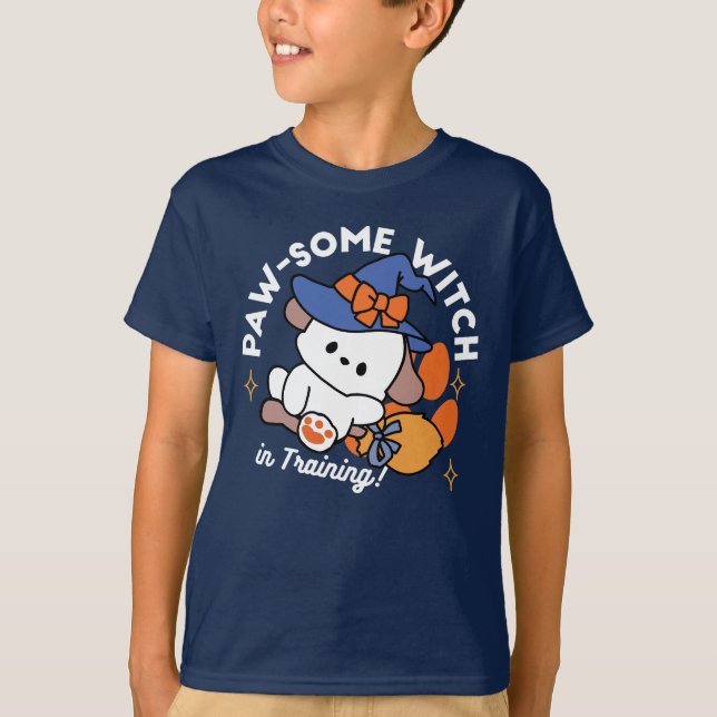 Tass-some Witch in Training - Cute Halloween Hund T Shirt (Framsida)