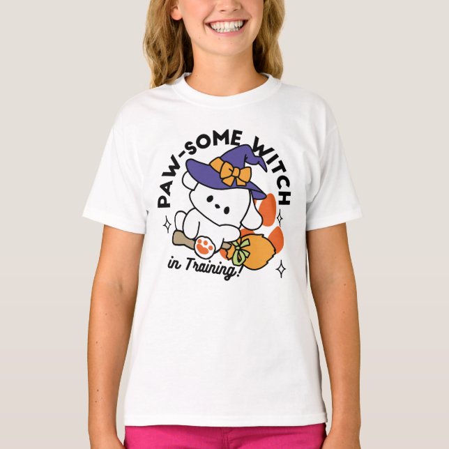 Tass-some Witch in Training - Cute Halloween Hund T Shirt (Framsida)