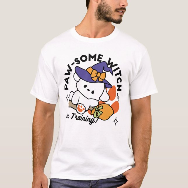 Tass-some Witch in Training - Cute Halloween Hund T Shirt (Framsida)
