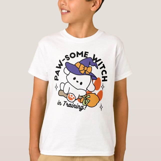 Tass-some Witch in Training - Cute Halloween Hund T Shirt (Framsida)