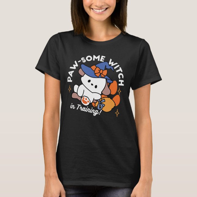 Tass-some Witch in Training - Cute Halloween Hund T Shirt (Framsida)