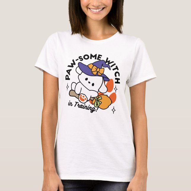 Tass-some Witch in Training - Cute Halloween Hund T Shirt (Framsida)