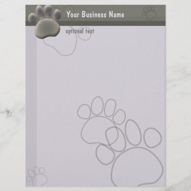 Tass Tracks Veterinarian Business Letterhead Brevhuvud (Framsida)