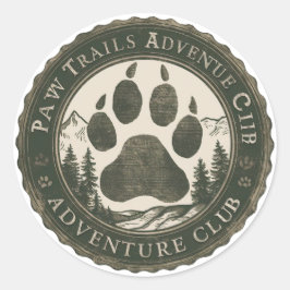 Tass Trails Äventyr Klubb - Vintage Badge Sticker Runt Klistermärke