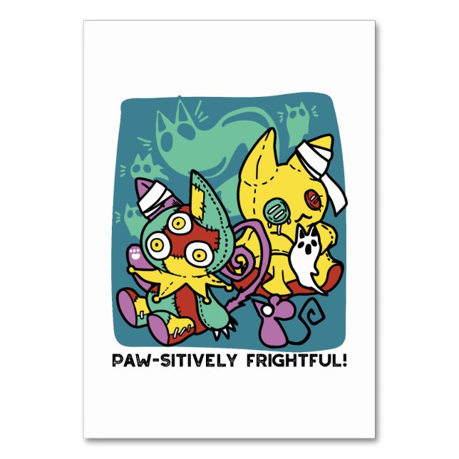 Tass-vänlig | Monstrous Cats Halloween Bordsnummer (Framsidan)