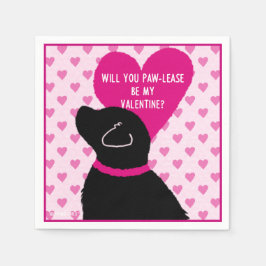 Tass, var min Valentine Black Hund Pappersservett