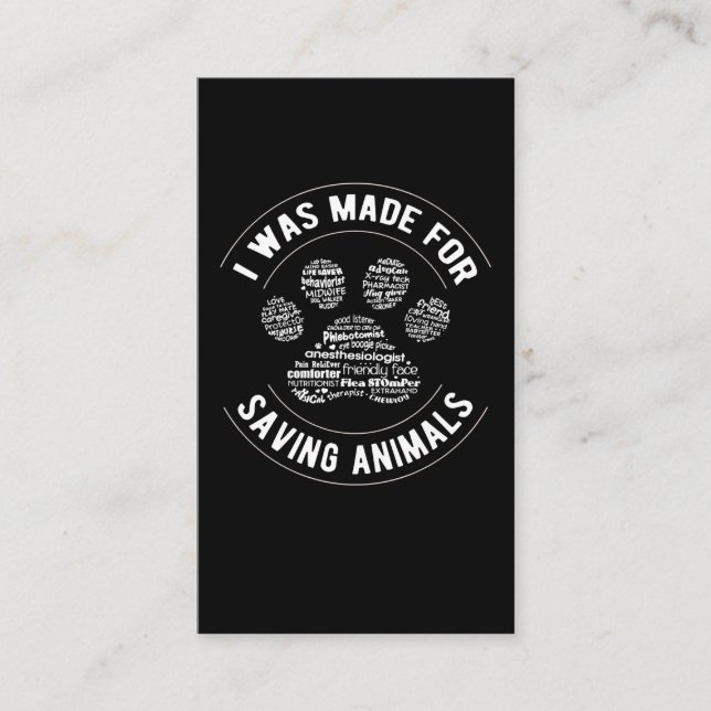 Tass Veterinary Technician Vet Tech Veterinarian Visitkort (Framsida)