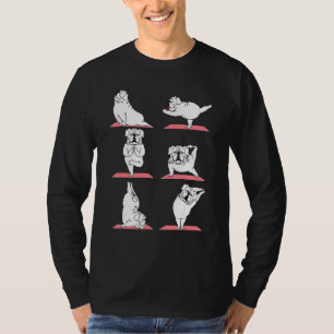 Tass Yoga Bulldog Puppy Doggie Pose Animal Fläkt T Shirt