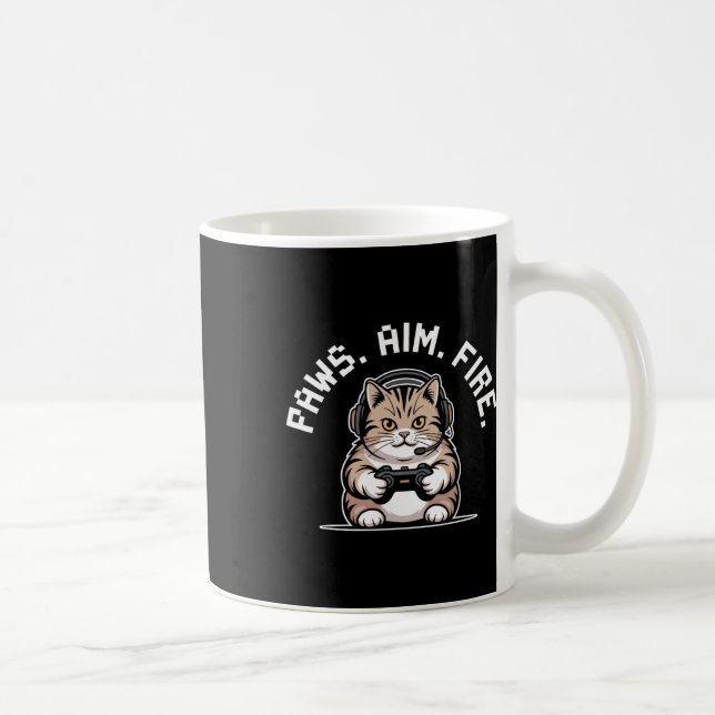 Tassar Aim Fire Kattdjur Cat Gamer Respawning Mana Kaffemugg (Höger)