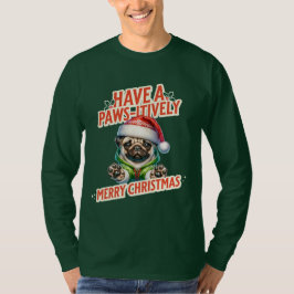 Tassar aktivt God jul Pug Helgdag T Shirt