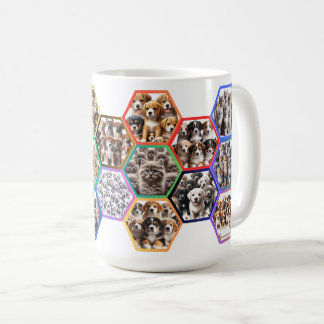 Tassar and Whiskers Collage: A Symphony of Hårig F Kaffemugg