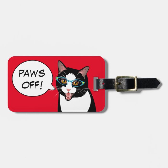 TASSAR AV! Den Sassy smokingkatten reser Bagagebricka (Horisontell Framsida)