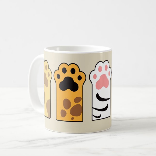 Tassar av färglös katt kaffemugg (Framsida vänster)