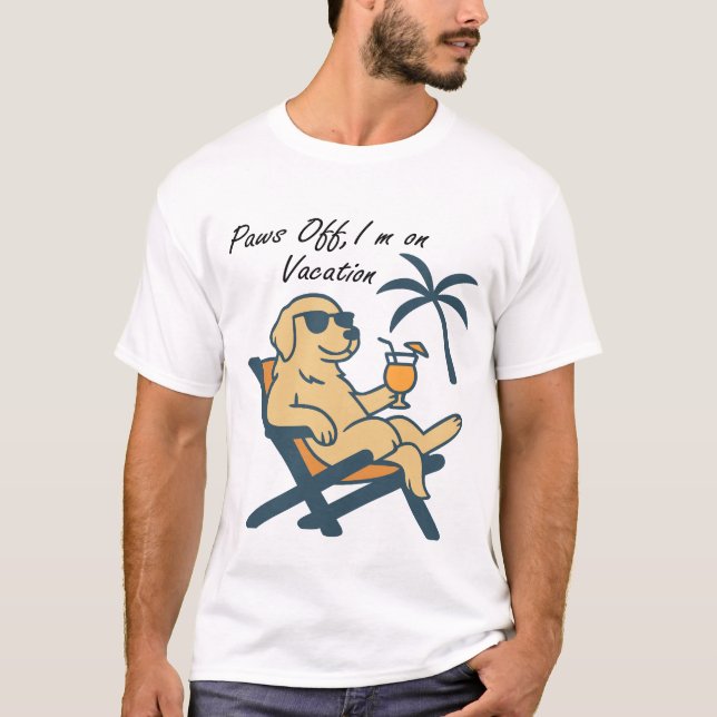 Tassar av Jag är på Vacation Hund T Shirt (Framsida)