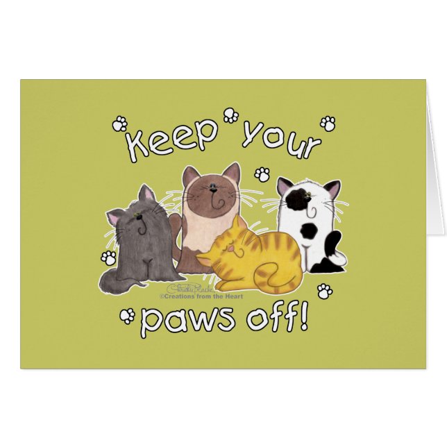 Tassar av! (Katter) Hälsningskort (Framsidan Horizontal)