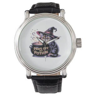 Tassar av min position, Kawaii Halloween Witch Cat Armbandsur