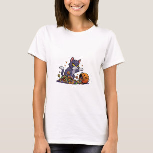 Tassar av mitt godis - Fierce Halloween Cat Woman T Shirt