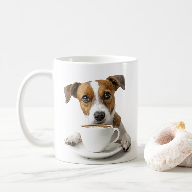 Tassar av mitt kaffe, Cute Hund, Anpassningsbar Kaffemugg (Med munk)