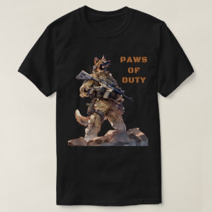 Tassar av tjänstgöring K9 Militärt arbetande Hunda T Shirt