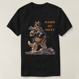 Tassar av tjänstgöring K9 Militärt arbetande Hunda T Shirt