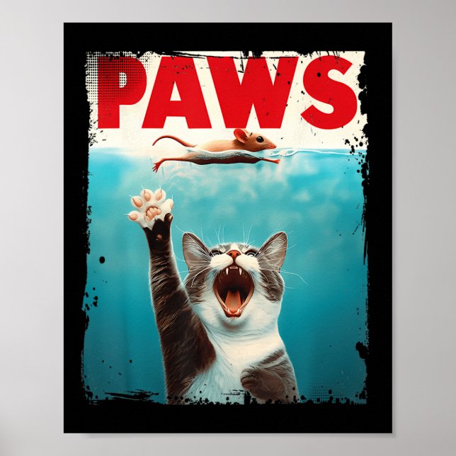 Tassar Cat Mouse Parody Cat Shark Chasing Mouse Ki Poster (Framsidan)