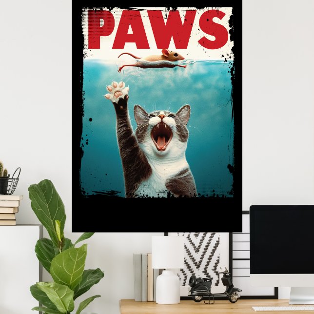 TASSAR Cat Mouse Parody of the Jaws Movie Poster (Hemmakontoret)