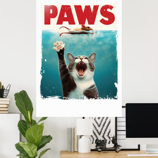 TASSAR Cat Mouse Parody of the Jaws Movie Poster (Hemmakontoret)