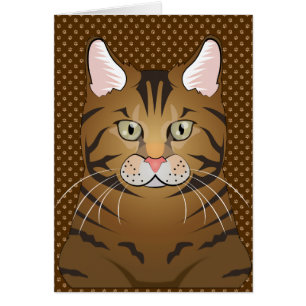 Tassar för Bengal katttecknad Hälsningskort