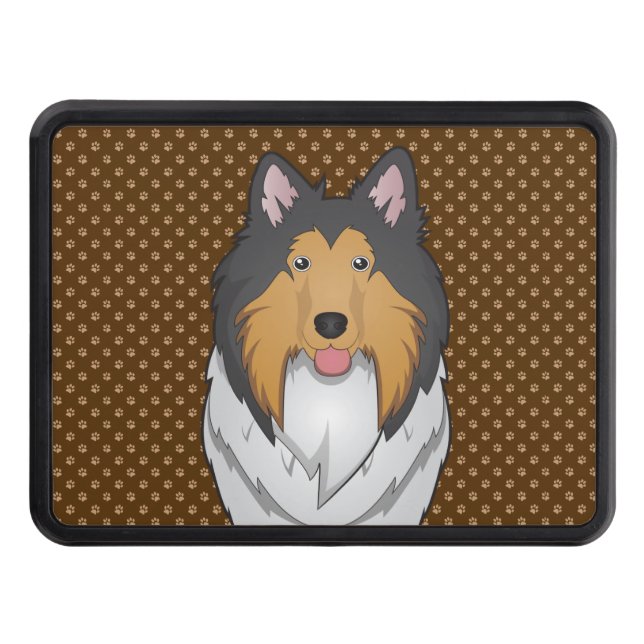 Tassar för Colliehundtecknad Dragkroksskydd (Framsidan)