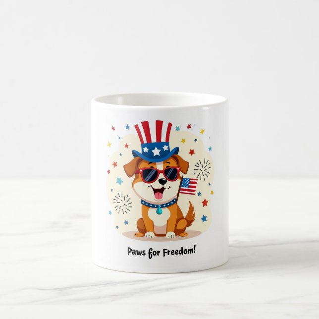 Tassar för frihet 4 juli Mugg - Cute Patriotic (Center)