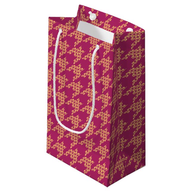 Tassar-för-Ge Houndstooth Gift Bag (Framsidan Vinklad)
