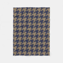 Tassar-för-Houndstooth Fleece Blanket (flottan/But
