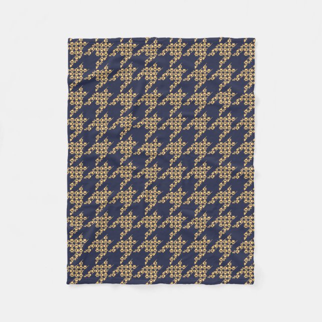 Tassar-för-Houndstooth Fleece Blanket (flottan/But (Framsidan)