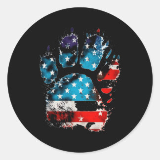 Tassar för patriotism Katt Tassar på USA flagga fö Runt Klistermärke