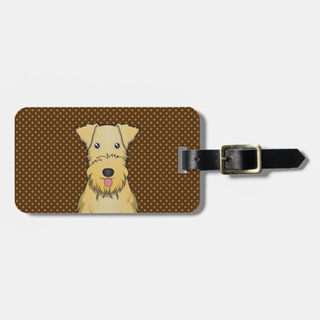 Tassar för tecknad för Lakeland Terrier Bagagebricka (Horisontell Framsida)