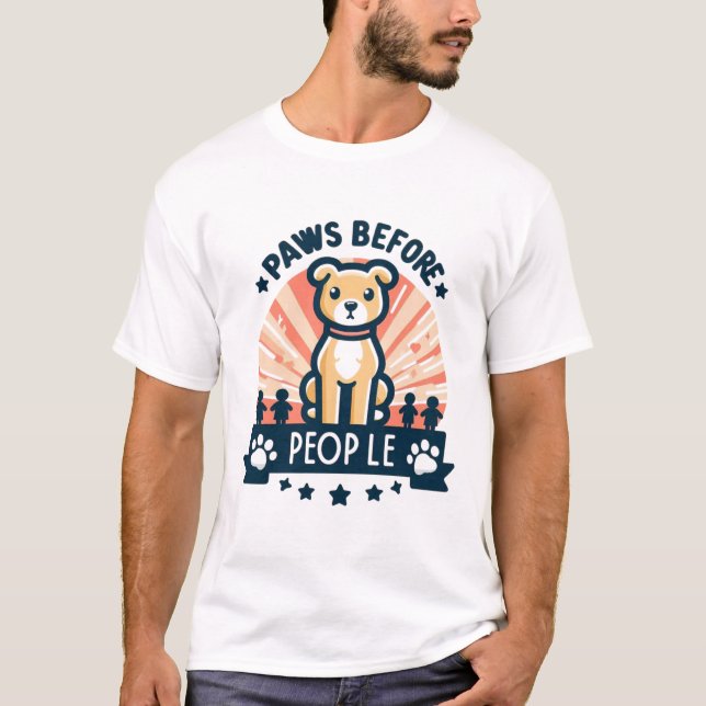 Tassar före Rolig hund Älskare-grafik T Shirt (Framsida)