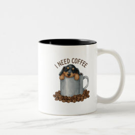 Tassar från min kaffeSömnig valp Edition Två-Tonad Mugg