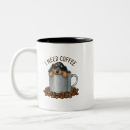 Tassar från min kaffeSömnig valp Edition Två-Tonad Mugg