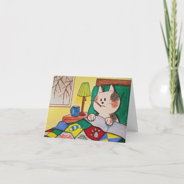 Tassar här: "Sjukdag" med tomt kort (Framsida)