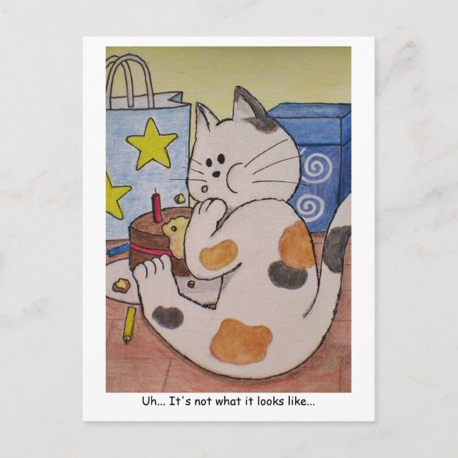 Tassar här vykort "Oops" (Framsida)