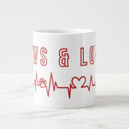 Tassar & Kärlek Cute Djurälskare Typography Animal Jumbo Mugg