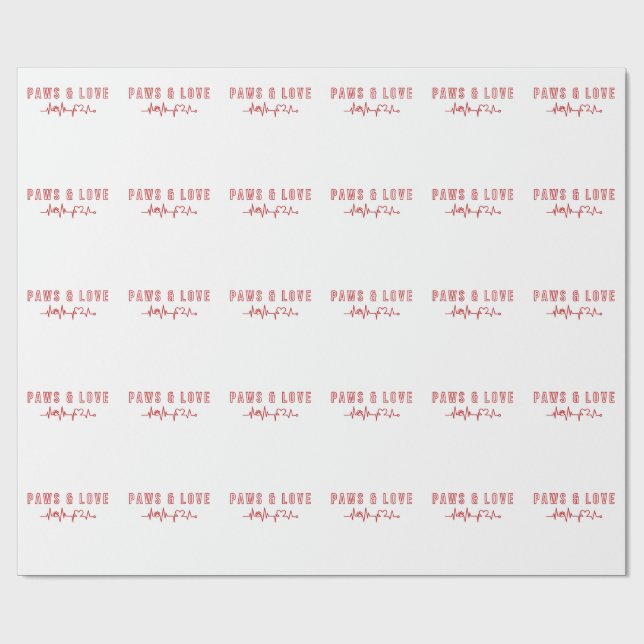 Tassar & Kärlek Cute Djurälskare Typography Animal Presentpapper (Platt)